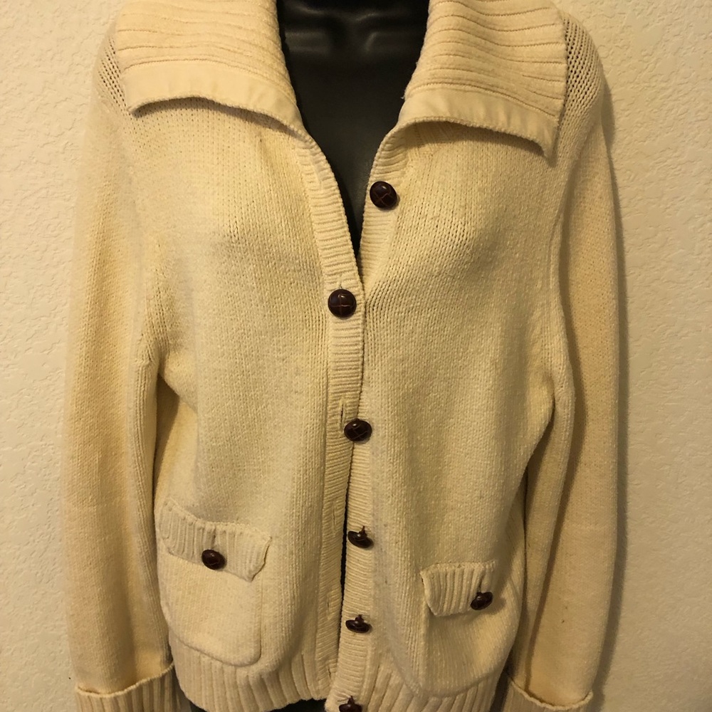 GAP button up sweater with elbow detail